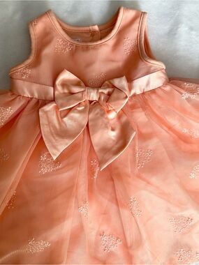 French Connection Peach Bow Tulle Dress